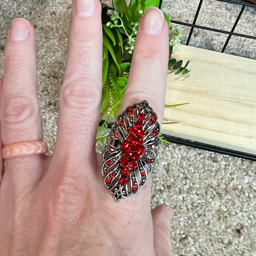 Red Rhinestone Ring